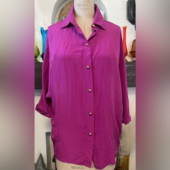KARINA GRIMALDI SILK BLOUSE SIZE S 100% Silk - Picture 1 of 4